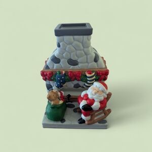 PartyLite "Fireside Santa" Figurine with Red and Green Accents